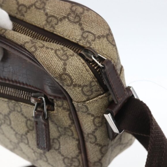 Authentic GUCCI GG Supreme Shoulder Bag PVC Beige Silver 114291 - Picture 6 of 16